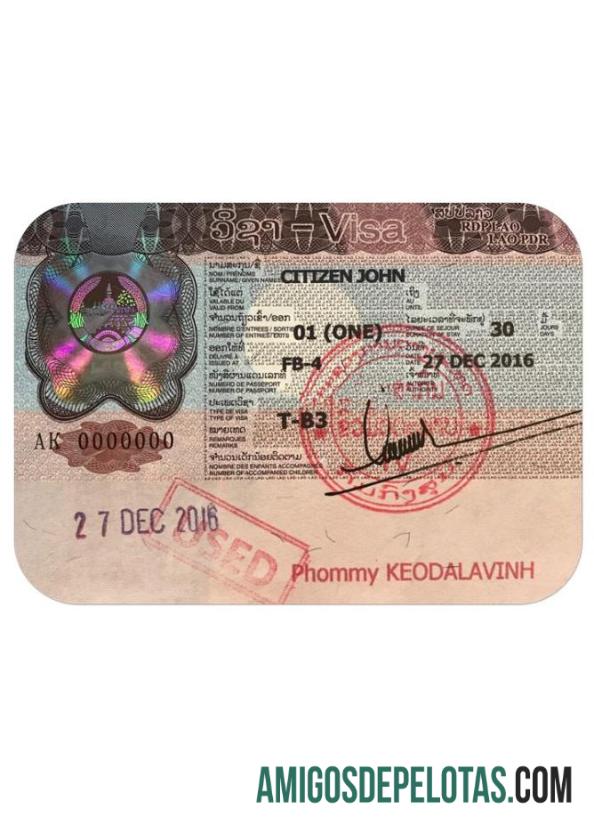 Visto para LAOS amostra